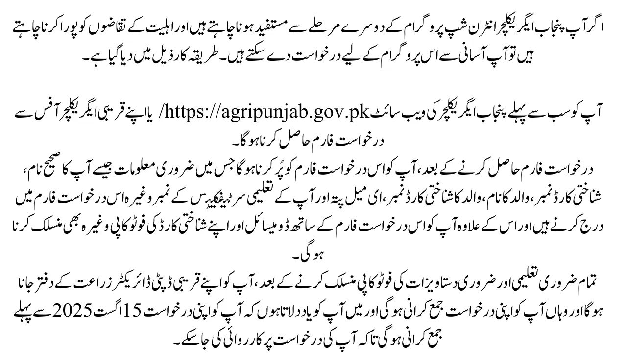 How to Apply For CM Punjab Agriculture Internship Program 2025 Phase-ll
